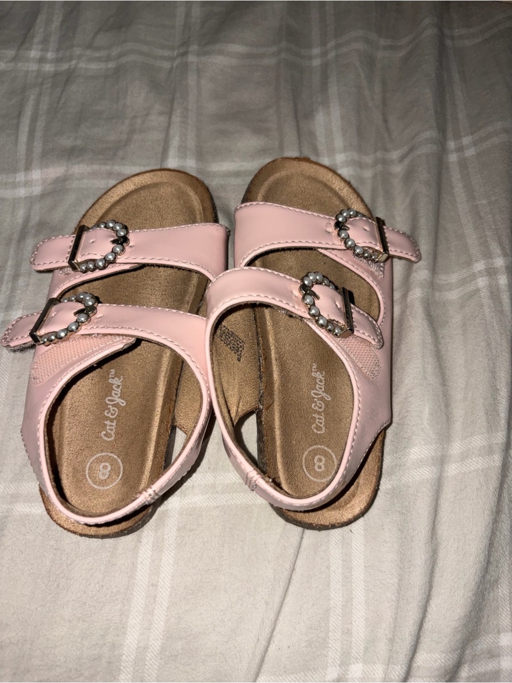 Cat & Jack Light Pink Girls' Double-Buckle Sandals
